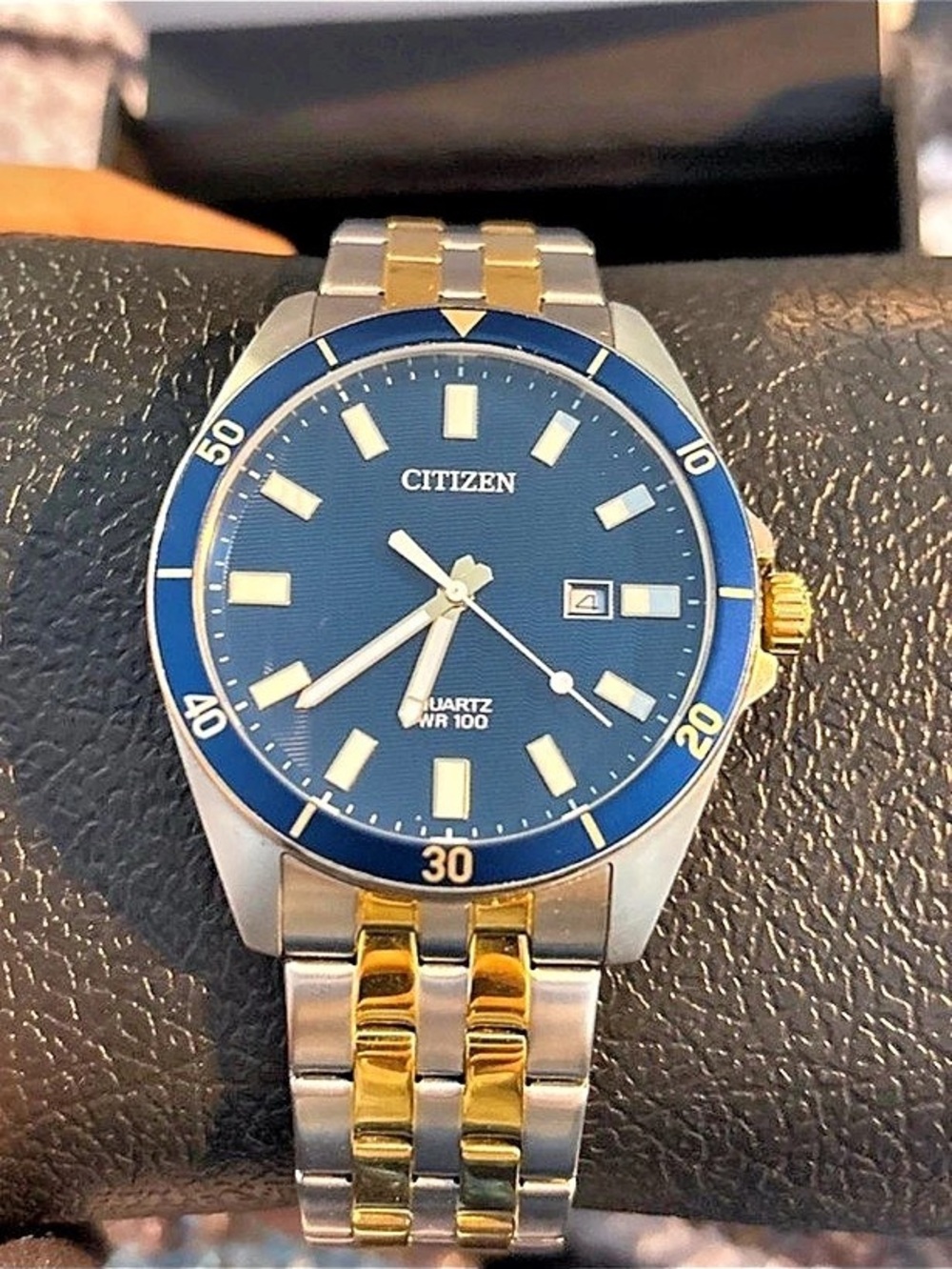 Citizen Eco-Drive Two-Tone Blue Dial Watch NWT